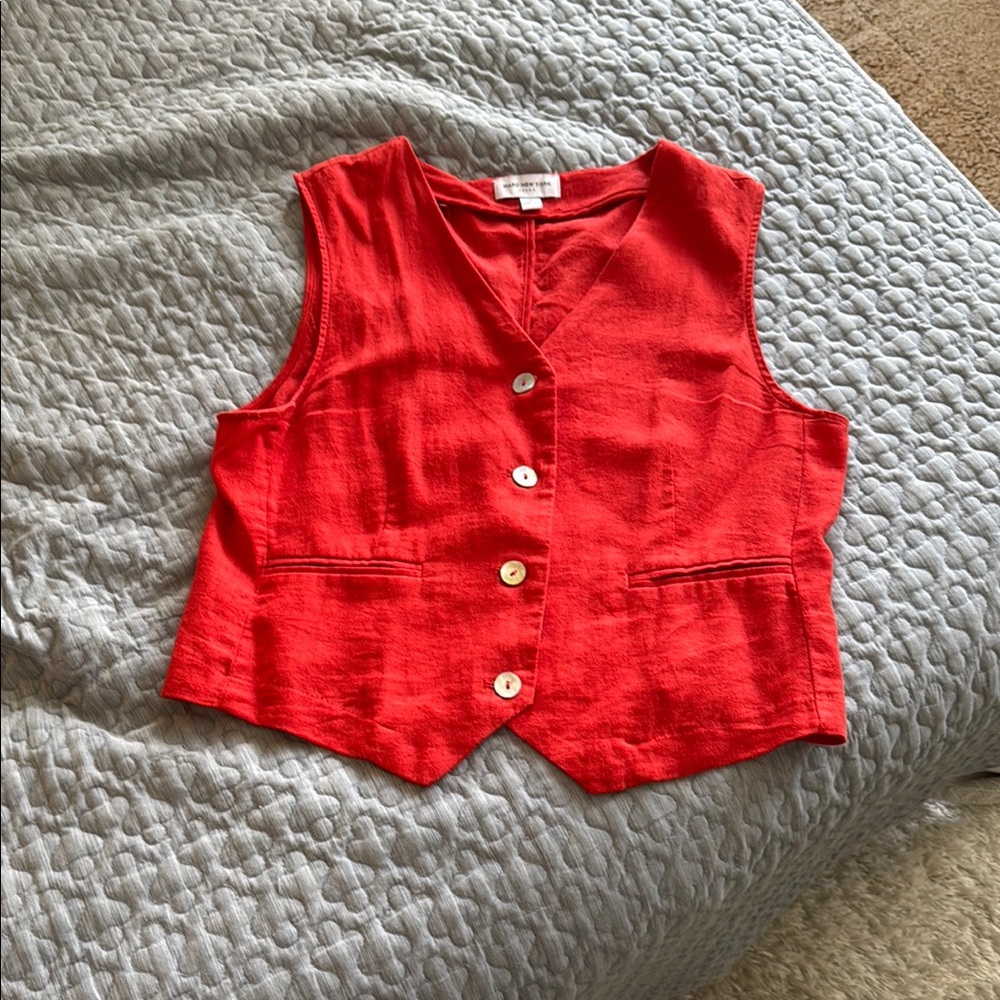 Red Button-Up Vest